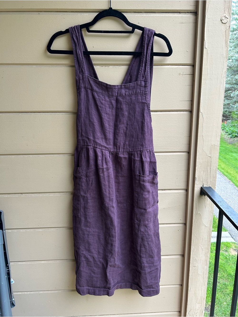 Magic Linen Plum Pinafore Dress